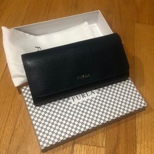 NEW FURLA Babylon Bi-Fold Turquoise Teal Wallet